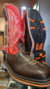 BOTA DGO WORK MARROM CANO VERMELHO DK01