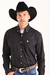 CAMISA MANGA LONGA LISA PRETA THANKFIELD 11106 - comprar online