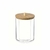 FRASCO BAÑO ACRILICO CON TAPA BAMBU 6.8X11CM B4530