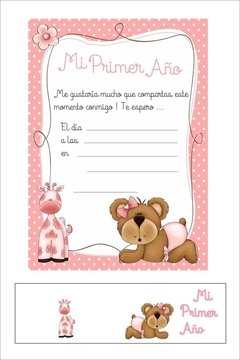 Invitaciones con souvenir - 1 año - tienda online
