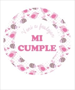 Invitación cumpleaños redonda en internet