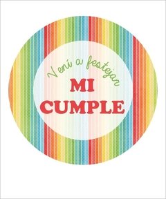 Invitación cumpleaños redonda - comprar online