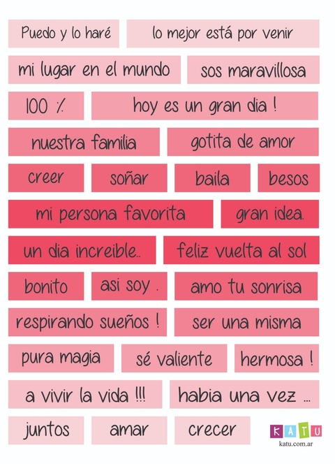 Stickers Linea KATU 042 - Frases Rosas