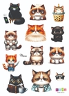 Stickers Linea Mix 025 - Gatos Miau