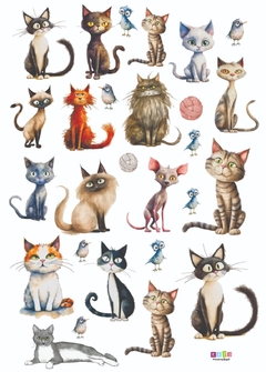 Tag A4 en papel vegetal - Gatos