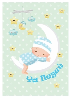 CARTEL PUERTA NACIMIENTO LUNA CON BEBÉ
