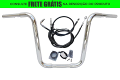 Kit Guidão Seca Sovaco - 12" Pol. Altura - Tubo 1.1/4" Pol. - CROMADO - Harley Davidson - Breakout (2018+)