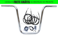 Kit Guidão Seca Sovaco - 15" Pol. Altura - Tubo 1" Pol. - CROMADO - Harley Davidson - Deluxe (com ABS)