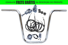 Kit Guidão Seca Sovaco - 12" Pol. Altura - Tubo 1" Pol. - CROMADO - Harley Davidson - Deluxe (com riser)