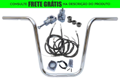 Kit Guidão Seca Sovaco - 16" Pol. Altura - Tubo 1" Pol. - CROMADO - Harley Davidson - Softail FX (com riser)