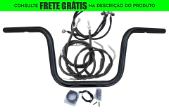 Kit Guidão Seca Sovaco - 12" Pol. Altura - Tubo 1" Pol. - PRETO - Harley Davidson - Road King (Até 2007) - Sem ABS
