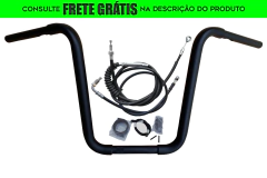 Kit Guidão Seca Sovaco - 12" Pol. Altura - Tubo 1.1/4" Pol. - PRETO - Harley Davidson - Deluxe (2018+)