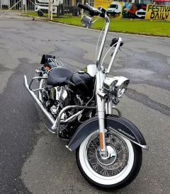 Imagem do Guidão Seca Sovaco - 14" Pol. Altura - Tubo 1.1/4" Pol. - CROMADO - Harley Davidson - (Com Acelerador Eletrônico)