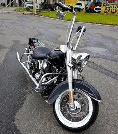 Imagem do Guidão Seca Sovaco - 15" Pol. Altura - Tubo 1.1/4" Pol. - CROMADO - Harley Davidson - (Com Acelerador Eletrônico)
