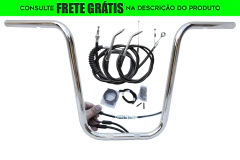 Kit Guidão Seca Sovaco - 12" Pol. Altura - Tubo 1" Pol. - CROMADO - Harley Davidson - Sportster 883/1200/48/Roadster (com ABS)