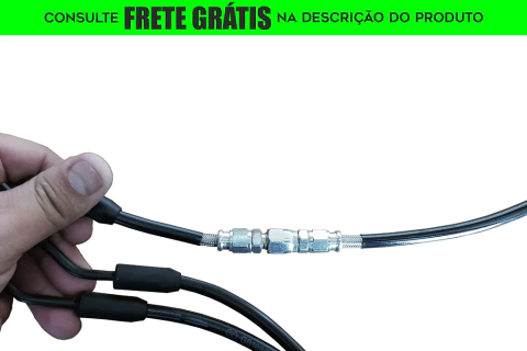 Flexível de Freio/Aeroquip (ABS) - Guidão 16" Pol. - Preto - Harley Davidson - Sportster 883/1200/48/Roadster