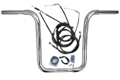 Kit Guidão Seca Sovaco - 14" Pol. Altura - Tubo 1.1/4" Pol. CURVE - CROMADO - Kawasaki - Vulcan 900 Classic (sem riser) na internet