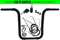 Kit Guidão Seca Sovaco - 16" Pol. Altura - Tubo 1.1/4" Pol. CURVE - PRETO - Kawasaki - Vulcan 900 Custom (com riser)