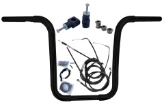 Kit Guidão Seca Sovaco - 14" Pol. Altura - Tubo 1.1/4" Pol. CURVE - PRETO - Kawasaki - Vulcan 900 Custom (com riser) - comprar online