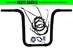 Kit Guidão Seca Sovaco - 15" Pol. Altura - Tubo 1.1/4" Pol. CURVE - PRETO - Kawasaki - Vulcan 900 Classic (sem riser)