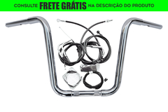 Kit Guidão Seca Sovaco - 12" Pol. Altura - Tubo 1.1/4" Pol. - CROMADO - Harley Davidson - Dyna