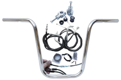 Kit Guidão Seca Sovaco - 16" Pol. Altura - Tubo 1" Pol. - CROMADO - Harley Davidson - Dyna Fat Bob (com riser) - comprar online