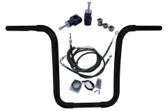 Kit Guidão Seca Sovaco - 16" Pol. Altura - Tubo 1.1/4" Pol. CURVE - PRETO - Harley Davidson - Deluxe 2018+ (com Riser) - comprar online