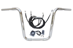 Kit Guidão Seca Sovaco - 16" Pol. Altura - Tubo 1.1/4" Pol. - CROMADO - Harley Davidson - Deluxe (com Acelerador Eletrônico) - comprar online
