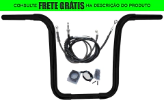 Kit Guidão Seca Sovaco - 16" Pol. Altura - Tubo 1.1/4" Pol. CURVE - PRETO - Harley Davidson - Road King (ABS)