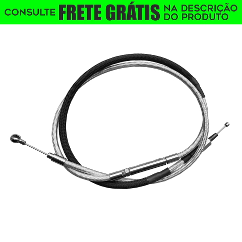 Cabo de embreagem em Aeroquip Cromado - Guidão 12" Pol. - Seca Sovaco - Harley Davidson - Breakout