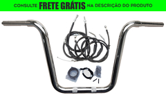 Kit Guidão Seca Sovaco - 14" Pol. Altura - Tubo 1.1/4" Pol. - CROMADO - Harley Davidson - Fat Boy (com ABS)