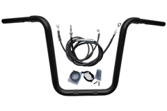 Kit Guidão Seca Sovaco - 12" Pol. Altura - Tubo 1.1/4" Pol. - PRETO - Harley Davidson - Road King (ABS) - Ronco V2
