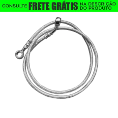 Flexível de Freio em Aeroquip Cromado (ABS e Acelerador Eletrônico) - Guidão 12" Pol. - Harley Davidson - Fat Boy