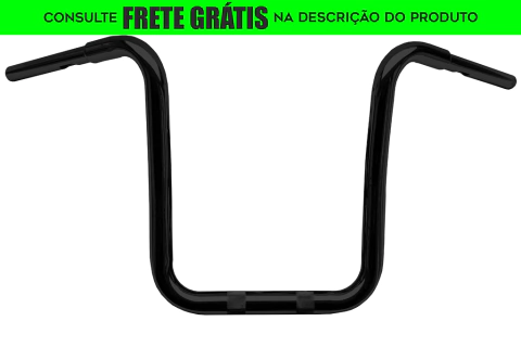 Guidão CURVE Seca Sovaco - 15" Pol. Altura - Tubo 1.1/4" Pol. - PRETO - Harley Davidson - Fat Boy (Com Acelerador Eletrônico)