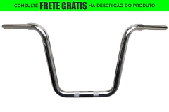 Guidão Seca Sovaco - 15" Pol. Altura - Tubo 1.1/4" Pol. - CROMADO - Harley Davidson - Fat Boy (Com Acelerador Eletrônico)