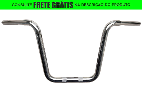 Guidão Seca Sovaco - 12" Pol. Altura - Tubo 1.1/4" Pol. - CROMADO - Harley Davidson - Breakout (Com Acelerador Eletrônico)