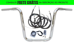 Kit Guidão Seca Sovaco - 14" Pol. Altura - Tubo 1.1/4" Pol. - CROMADO - Harley Davidson - Softail FX