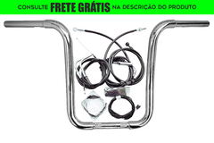 Kit Guidão Seca Sovaco - 14" Pol. Altura - Tubo 1.1/4" Pol. CURVE - CROMADO - Harley Davidson - Dyna
