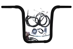 Kit Guidão Seca Sovaco - 15" Pol. Altura - Tubo 1.1/4" Pol. CURVE - PRETO - Harley Davidson - Dyna, Dyna Fat Bob, Dyna Street Bob (com ABS) - comprar online