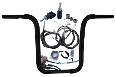 Kit Guidão Seca Sovaco - 15" Pol. Altura - Tubo 1.1/4" Pol. CURVE - PRETO - Harley Davidson - Dyna Fat Bob - comprar online