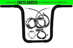 Kit Guidão Seca Sovaco - 14" Pol. Altura - Tubo 1.1/4" Pol. CURVE - PRETO - Harley Davidson - Dyna