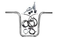 Kit Guidão Seca Sovaco - 15" Pol. Altura - Tubo 1.1/4" Pol. CURVE - CROMADO - Harley Davidson - Deluxe (com ABS e Riser) - comprar online