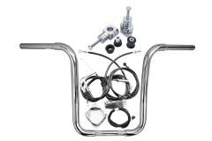 Kit Guidão Seca Sovaco - 14" Pol. Altura - Tubo 1.1/4" Pol. CURVE - CROMADO - Harley Davidson - Deluxe (com riser) - comprar online