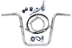 Kit Guidão e Cabos CROMADOS - Seca Sovaco - 14" Pol. Altura - Tubo 1.1/4" Pol. - Harley Davidson - Deluxe (com Riser e Acelerador Eletrônico) - comprar online