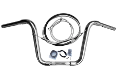 Kit Guidão e Cabos CROMADOS - Seca Sovaco - 12" Pol. Altura - Tubo 1.1/4" Pol. - Harley Davidson - Deluxe (com Acelerador Eletrônico) - comprar online