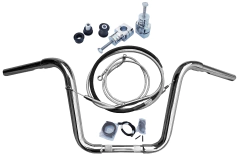 Kit Guidão e Cabos CROMADOS - Seca Sovaco - 12" Pol. Altura - Tubo 1.1/4" Pol. - Harley Davidson - Deluxe (com Riser e Acelerador Eletrônico) - comprar online