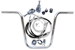 Kit Guidão e Cabos CROMADOS - Seca Sovaco - 18" Pol. Altura - Tubo 1" Pol. - Harley Davidson - Softail FX (com Riser - sem ABS) - comprar online