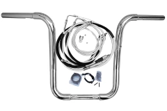 Kit Guidão e Cabos CROMADOS - Seca Sovaco - 14" Pol. Altura - Tubo 1.1/4" Pol. CURVE - Harley Davidson - Dyna - comprar online