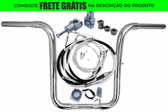 Kit Guidão Seca Sovaco - 15" Pol. Altura - Tubo 1.1/4" Pol. CURVE - Harley Davidson - Deluxe (com ABS e Riser)