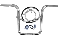 Kit Guidão e Cabos CROMADOS - Seca Sovaco - 14" Pol. Altura - Tubo 1.1/4" Pol. CURVE - Harley Davidson - Heritage (2018+) - comprar online